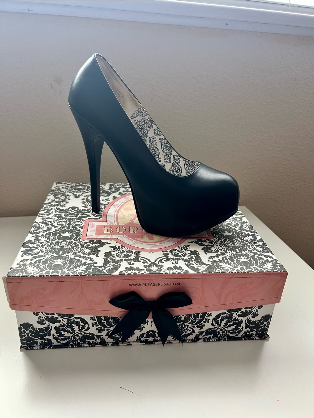 Bordello Black Matte Platform Stiletto Pump
